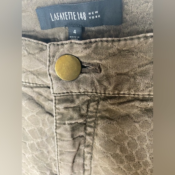 LAFAYETTE 148 New York Python Print Brown Skinny Jeans - Picture 5 of 8